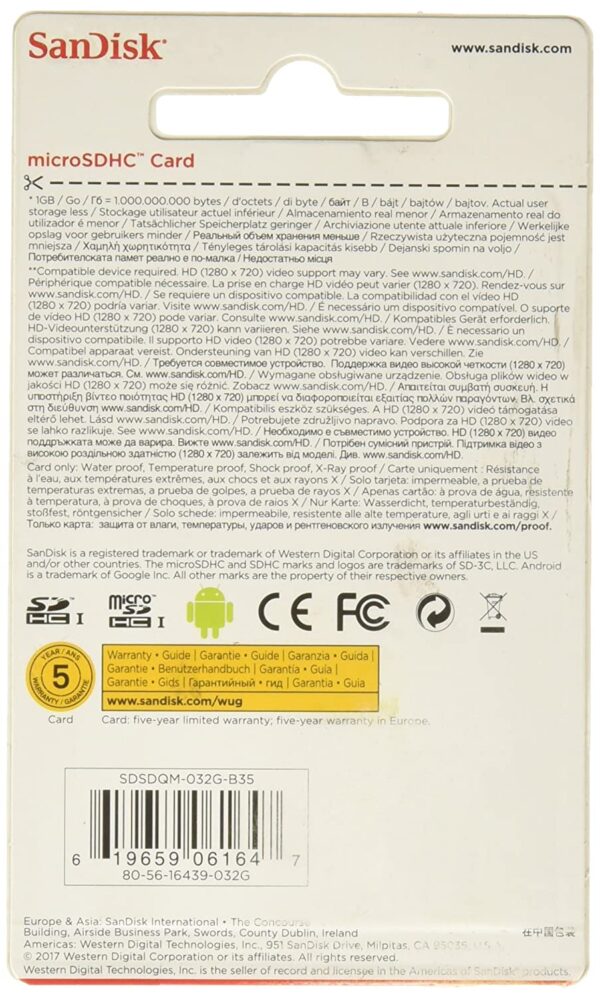 SanDisk 32GB Class 4 microSDHC Flash Memory Card