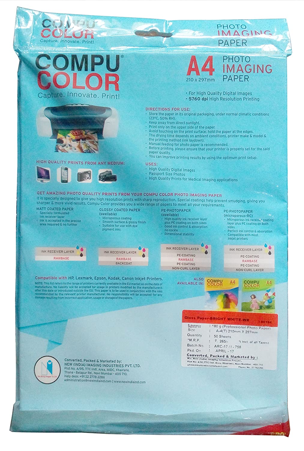 TOKYO Compu Color A4 Inkjet Glossy 150 GSM Photo Paper