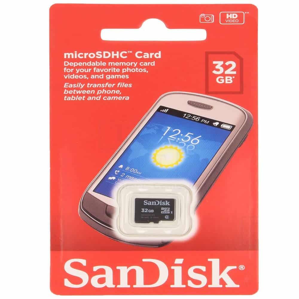 SanDisk 32GB Class 4 micro SDHC Flash Memory Card