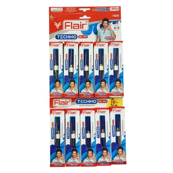 Flair Techno Gel Pen - Blue Ink (10 Pieces)