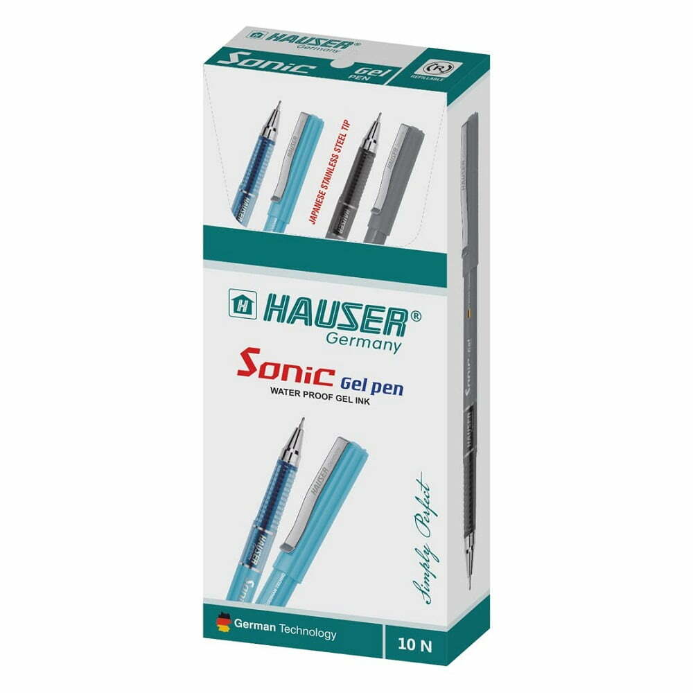 Hauser Sonic Gel Ink Pen (Pack of 10) Blue