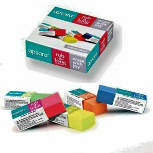 Apsara Rub A Long Non-Toxic Eraser (Multicolor) pack of 20 pcs