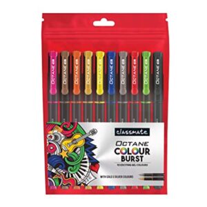 Classmate Octane Colour Burst-Multicolour Gel Pens (Pack of 10)