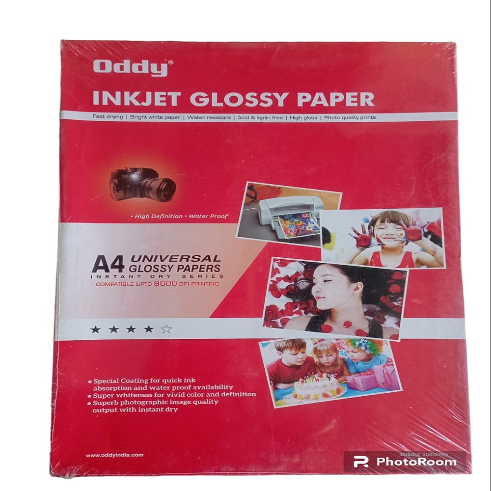 Oddy 180 GSM A4 Size Glossy Paper (50 sheet) -