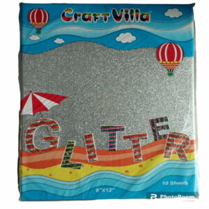 Crafts villa  Glitter Sheet Multicolor (Pack of 10)