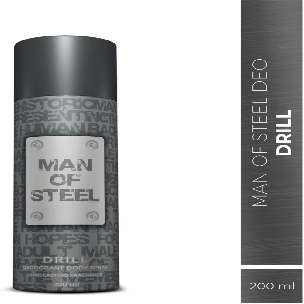 DENVER Man Of Steel Drill Deodorant Spray for men 200ml