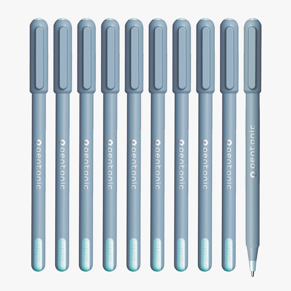 Pentonic longest writing  Ball Pen Pack of 10 (Blue)