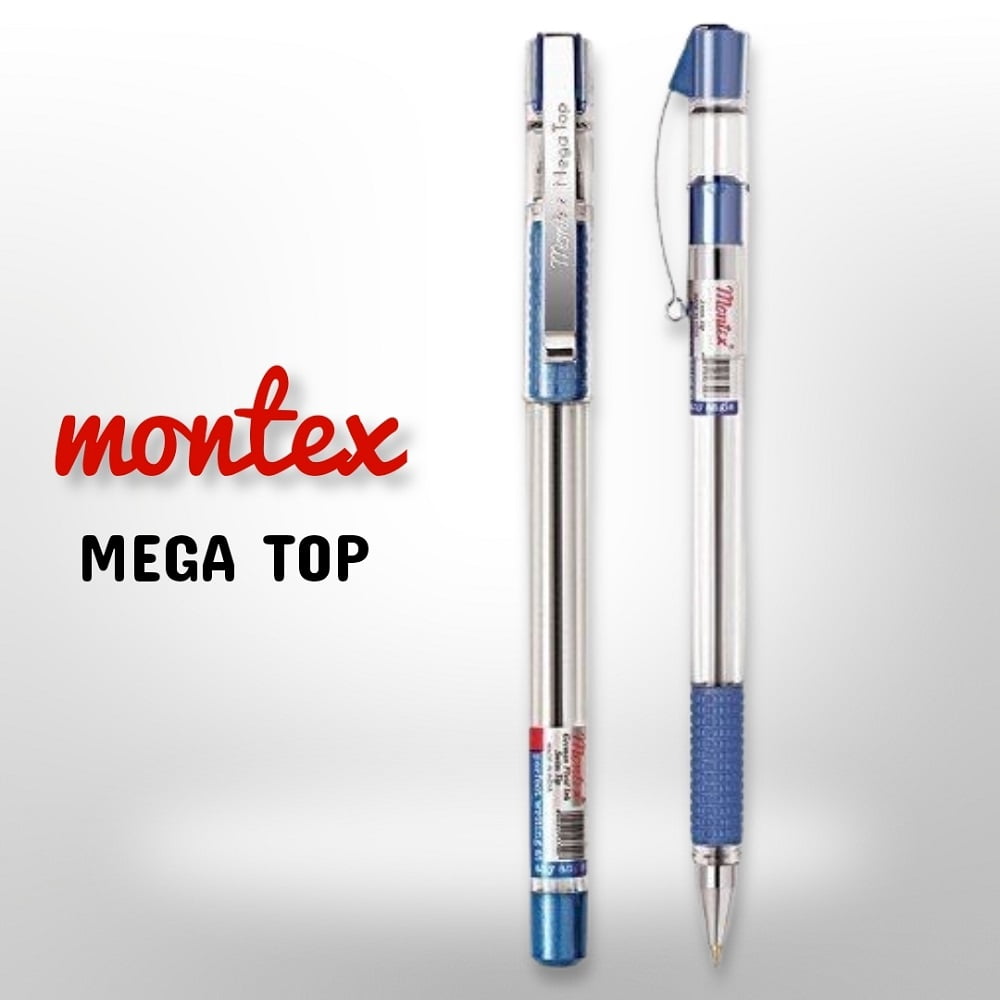 Montex Mega top smooth writing Ball pen Pack of 10 (Blue)