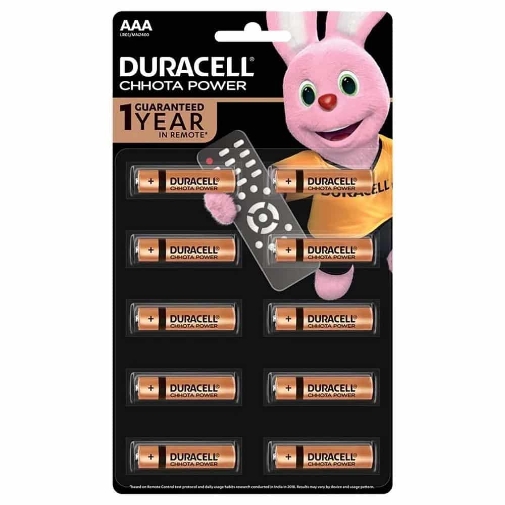 Duracell Ultra Chhotta Power AAA Batteries, (Pack of 10)