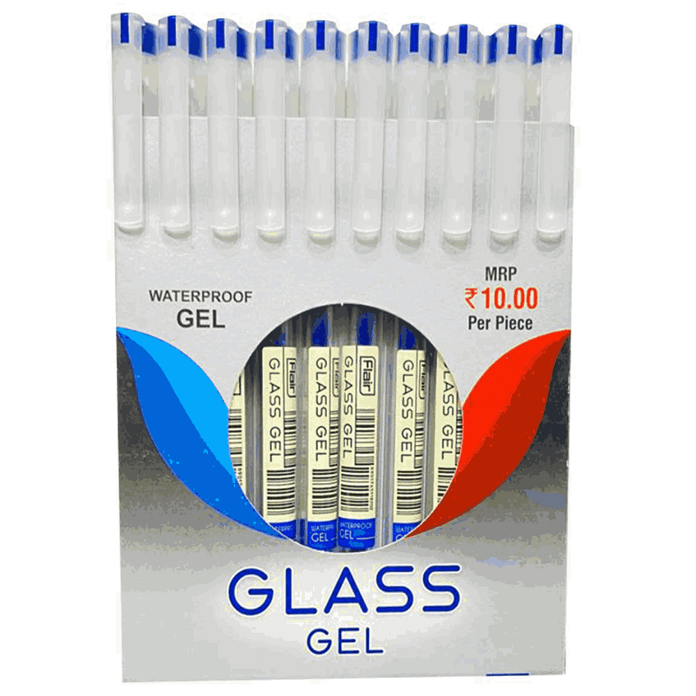 FLAIR Glass Gel Pen Ink (Pack of 10) Blue