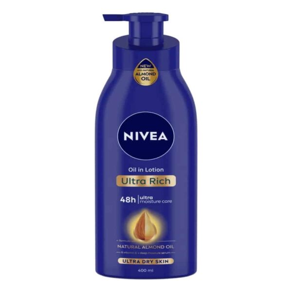 NIVEA Ultra Rich Body Milk 400ml Body Lotion, Almond Oil